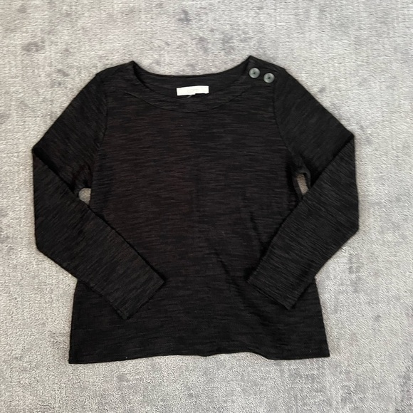 LOFT Tops - LOFT Black Crew Neck Sweatshirt Top